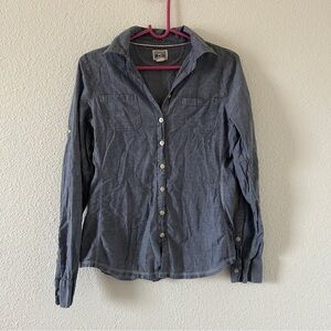 Converse One Star Nautical Coastal Casual Chambray Button Up Women’s XSmall Blue